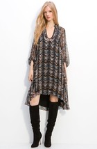 Diane Von Furstenberg Kipling Printed Chiffon Dress Sz 4 Black Multi - £85.30 GBP