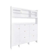 On-Trend White Tipping Shoe Cabinet &amp; Hall Tree for Entryway - $8,465.42 MXN