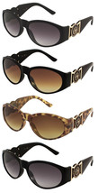 Kleo Oval Gold Lion Head Medallion Sunglasses Retro Designer Fashion Biggie Nwt - £7.03 GBP
