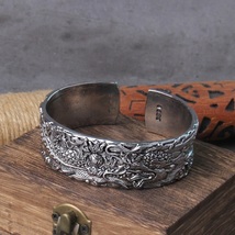 Alloy Metal Men&#39;s Handmade Dragon Adjustable Bangle Jewelry Bracelets Gifts Box - £14.39 GBP