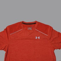 Under Armour Men Size S Fitted Running Athletic T-Shirt Orange with Vent... - $19.56