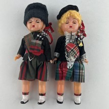 Antique Kewpie Dolls Scottish Bagpipe Boy &amp; Girl 8&quot; Cupie Doll Vintage 1950s/60s - £27.24 GBP