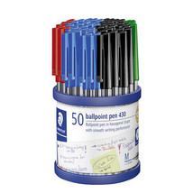 Staedtler Stick Pen Medium Ballpoint 50/cup - Assorted - $40.42
