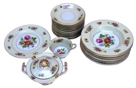 20 Lot Vtg 1940s Noritake Rose China Queen Anne R09 Bowls Plates Cup Occ. Japan - £39.28 GBP