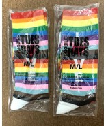 T-Mobile Tuesday LOVE Pride Socks LGBTQIA Rainbow Striped Socks Size M/L - $475.75 MXN