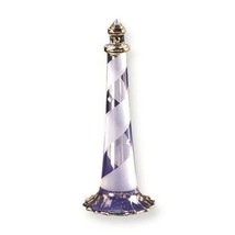 Glass Baron Lighthouse Handcrafted Glass Figurine with 22k Gold Trim - $27.42