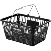 VEVOR Shopping Basket Grocery Basket 12PCS 21L with Iron Handle & Stand Black - $2,520.11 MXN