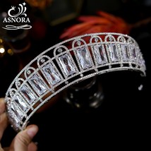 Classic European Queen&#39;s Crown CZ Tiaras And Crowns For Women Bridal Hair Access - £152.21 GBP