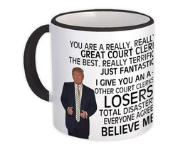 Court Clerk Funny Trump : Gift Mug Great Court Clerk Birthday Christmas Jobs - £12.74 GBP