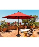 Tropishade 11 ft. Dark Wood Market Umbrella with Brick Red Olefin Cover - £102.91 GBP