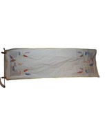 Vintage hand embroidered floral yellow Lace Dresser scarf runner Granny ... - $12.79