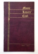 1952 - 1953 Music Lovers Club Program Booklet St. Paul Minneapolis Minnesota - £11.73 GBP