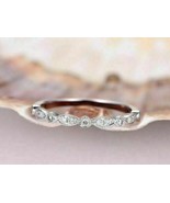 Half Eternity Ring 0.30Ct Round Moissanite 14k White Gold Wedding Band i... - $234.93