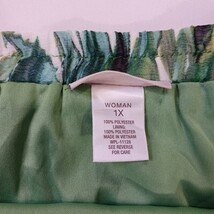 Roz & Ali Women's Green Floral Leaf A-Line Pull-On Skirt Size 1X image 4