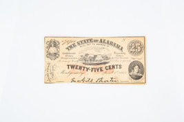 1863 Estado De Alabama Twenty-Five Centavos Confederado Fraccionario Moneda - $82.65