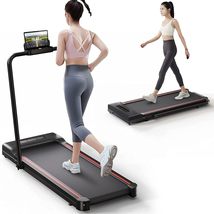 Treadmill-Walking Pad-Under Desk Folding Machine for Home-Black Red - £274.53 GBP