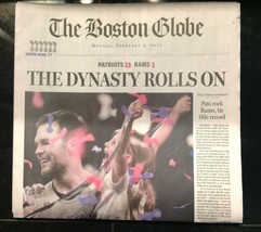 New England Patriots Win Super Bowl LIII 53 Boston Globe Feb 4 2019 News... - $12.86