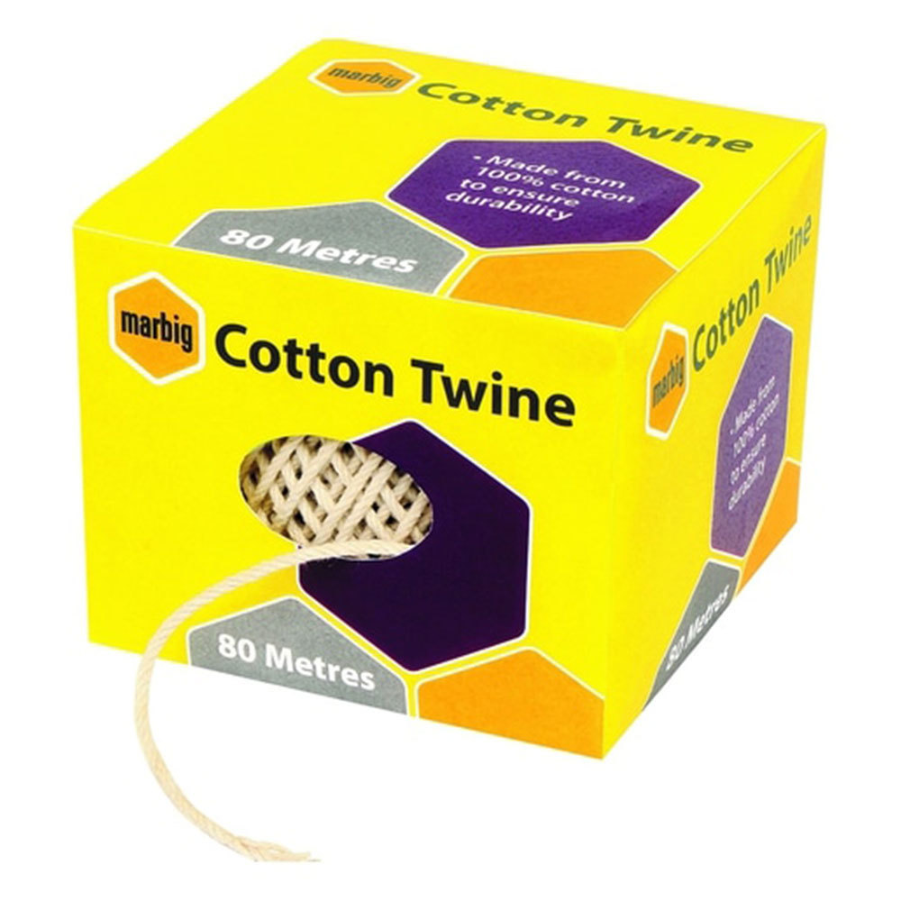 Marbig Natural Twine Cotton Ball 80m - $18.64