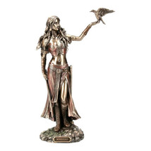 Morrigan the Celtic Goddess of Birth Battle &amp; Death with Crow Bronze Finish - £52.30 GBP