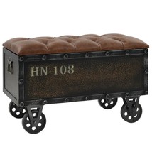 vidaXL Storage Bench with Castors 31.7&quot; Solid Wood Fir - $254.96