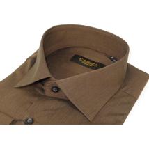 Mens Shirt Hankie By CASILA Turkey Cotton Blend Long Sleeves 501770-08 Brown image 5