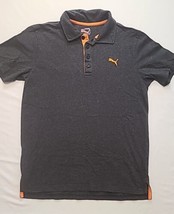 Puma Sport Lifestyle Casual Mens Size Small Golf Polo Gray Embroidered Logo - $13.74