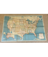 Vintage Hammonds Superior map of the United States US 50” x 33” Wall Decor - £15.72 GBP