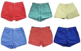 Original American Apparel Coloré Resserré Taille Haute Short Jeans - 6 Couleurs - £12.70 GBP