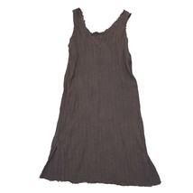 It Is Well L.A. Raw Edge V-Neck Gauze Cotton Dress Sleeveless Taupe Size Small - £22.83 GBP
