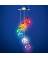 Solar LED Multicolor Crackled Glass Light Bulb Wind Chime Mobile Garden ... - $454.14 MXN