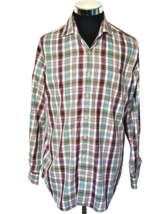 Peter Millar Dress Shirt Mens Large Pastel Plaid Button Front  Long sleeves  - £7.75 GBP