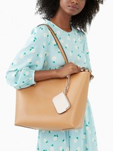 NWB Kate Spade Ava Reversible Saddle Beige Leather Tote Pouch K6052 Gift Bag FS - £114.64 GBP