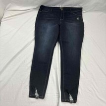 True Craft Womens Skinny Jeans Dark Wash Distressed Plus Size 22 - $20.79