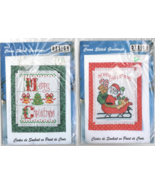 Cross Stitch Christmas Greeting Card Kits Lot of 2 Design Works Santa Sl... - £16.59 GBP