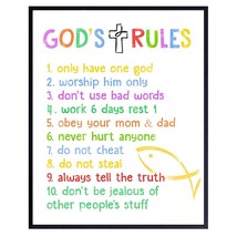 Ten Commandments For Kids - Religious Scripture, Bible Verse Wall Art - Kids Bed - £20.44 GBP