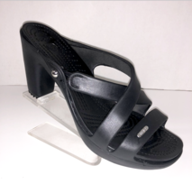 EUC Crocs Cyprus IV Women Black Slide Heel Strappy Sandal Shoes Size 10  - £62.92 GBP