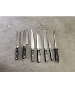 Stainless Steel 7-Piece Kitchen Knives With Sharpener - $30.98