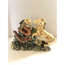 Vintage Chinese Resin Horse Fighting Dragon Figure - £18.33 GBP