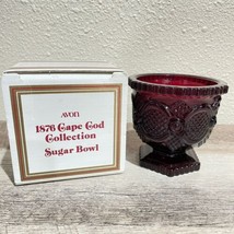 Avon 1876 Cape Cod Collection Ruby red Sugar Bowl 1982 In Box - £6.32 GBP