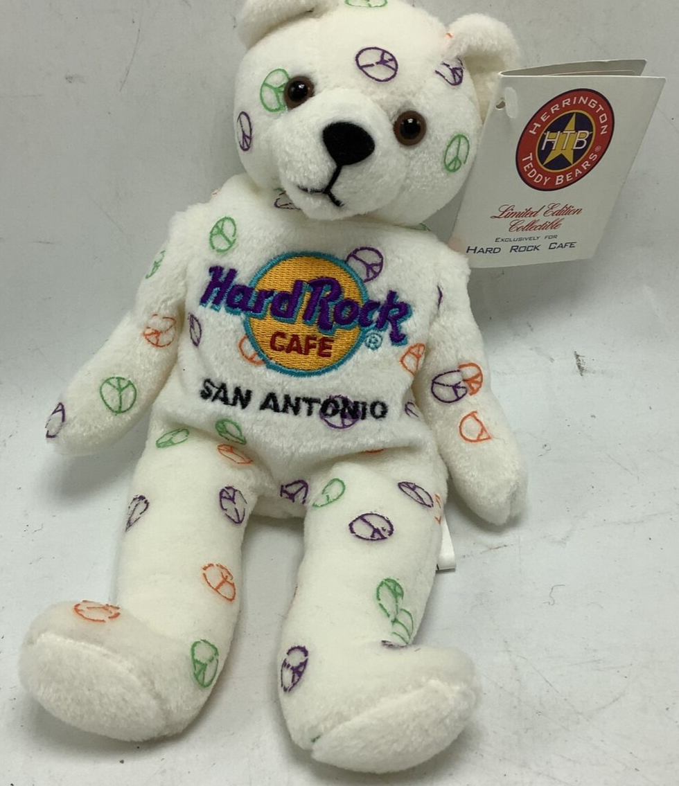 Hard Rock Cafe Peace Bear Herrington Teddy Bears 2003 Plush San Antonio, TX - $6.79