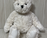 Toys R Us 2014 White Plush teddy bear black nose sitting textured shaggy... - $14.84
