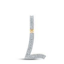 10kt Yellow Gold Mens Baguette Diamond Initial L Letter Charm Pendant 5/8 Cttw - £607.31 GBP
