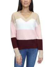 MSRP $44 Almost Famous Juniors&#39; Colorblocked V-Neck Sweater Size Medium - $21.37