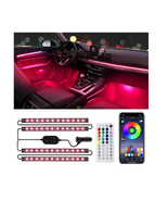 4PC Bluetooth LED Car Interior Lighting Kit with APP&amp; RF Remote Control - $302.90 MXN