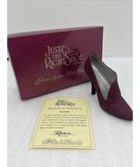 Just the Right Shoe by Raine 1999 PASTICHE #25048 Maroon Heel Jeweled CO... - £11.76 GBP