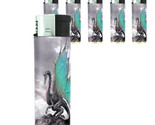 Butane Refillable Electronic Lighter Set of 5 Dragon Design-001 Custom M... - £12.41 GBP
