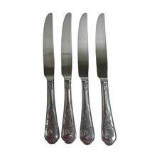 Cambridge Rooster 4 Butter Knives Stainless Flatware Frosted Handle Replacement - $46.65