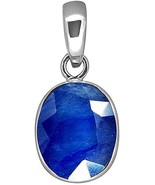 10.25 Ratti Blue Sapphire Pendant Nilam/Neelam Stone Silver Locket for Men and W - $51.28