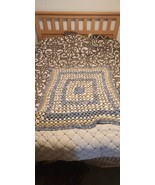 Vintage Small Crochet Afghan Blanket Throw Handmade  - $19.30 CAD