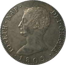 1809 Joseph Napoleon 20 Reales - Französisches Reich Einfluss in Iberien - $18.66 CAD